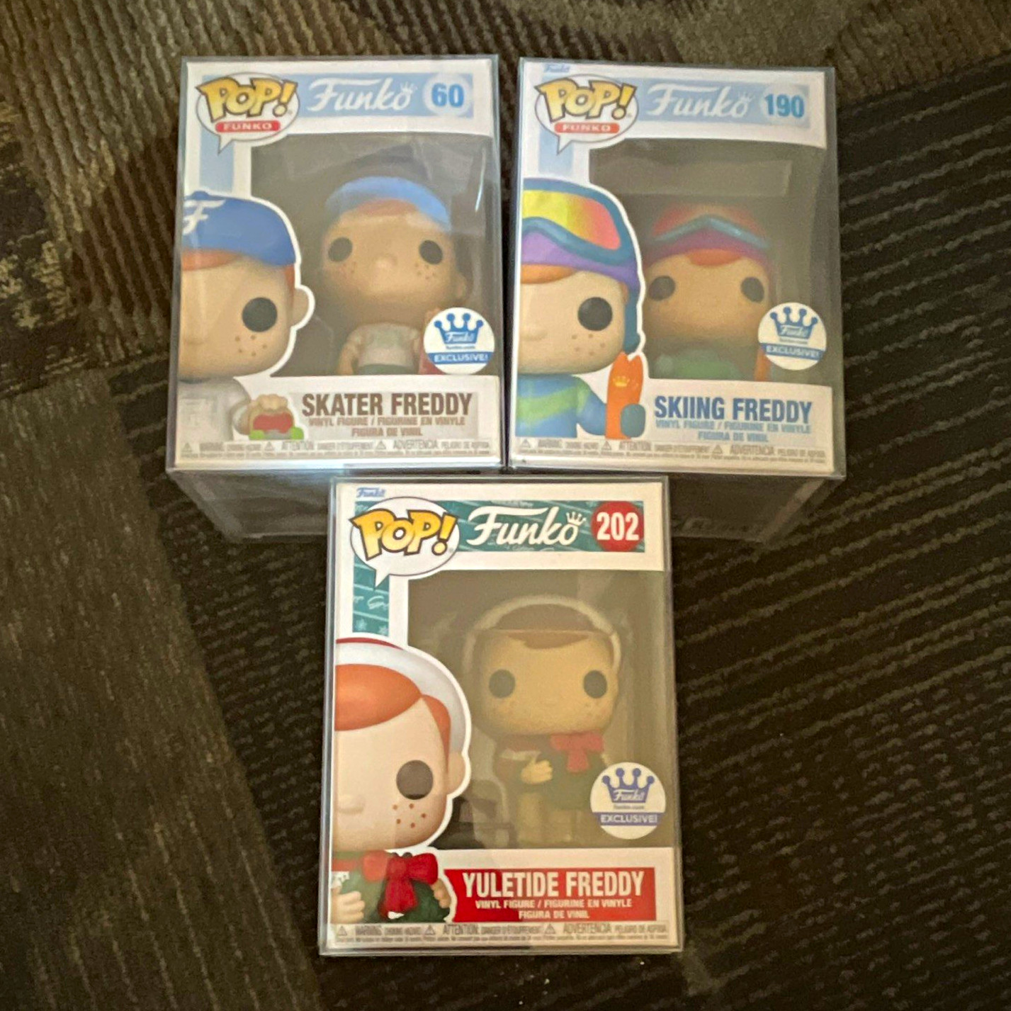 Funko POP! Freddy Funko Vinyl Mixed Lot 3 Skater Skiing Yuletide 60 190 202