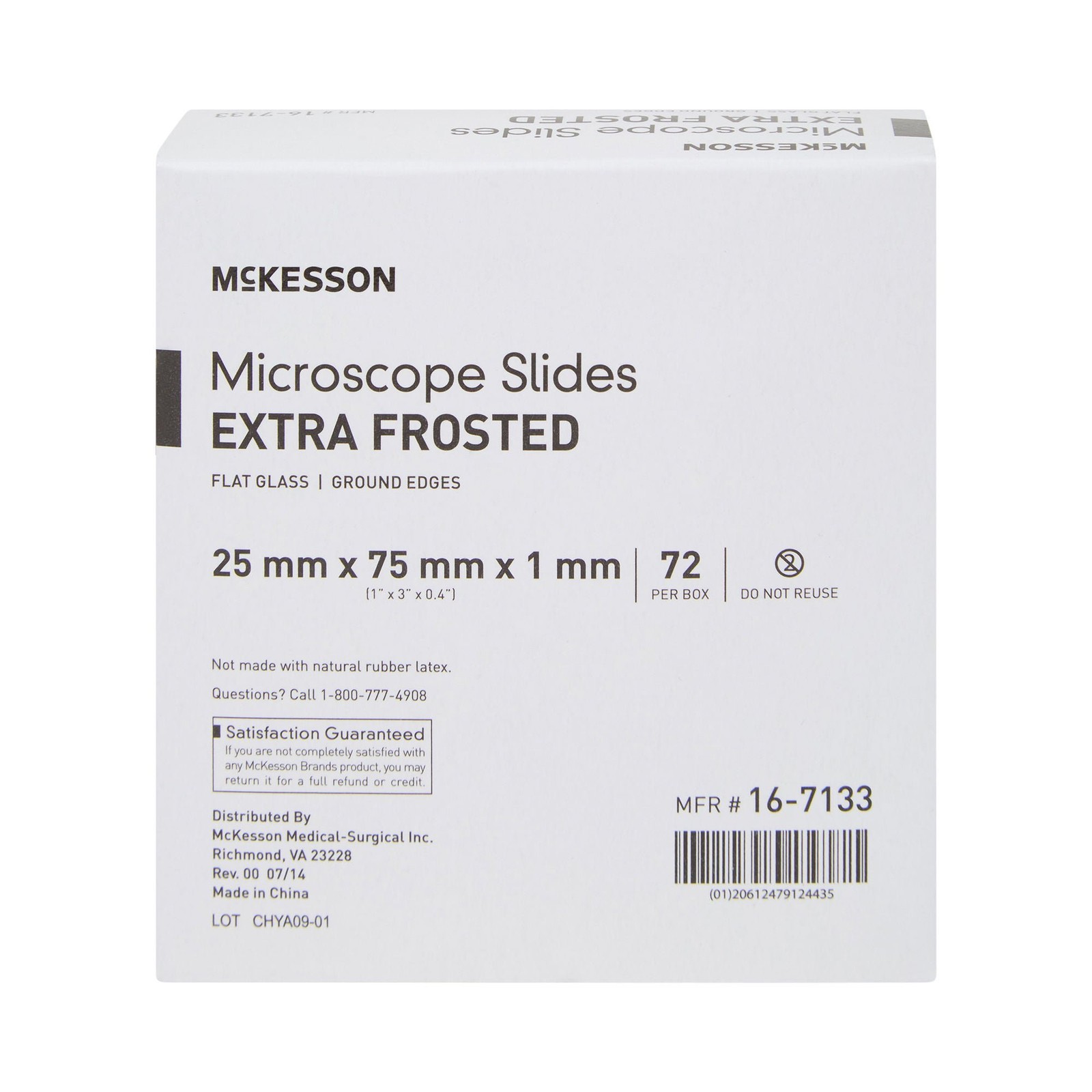 McKesson Glass Microscope Slides 1 X 3 Inch X 1 mm Extra-Frosted End 72 pcs