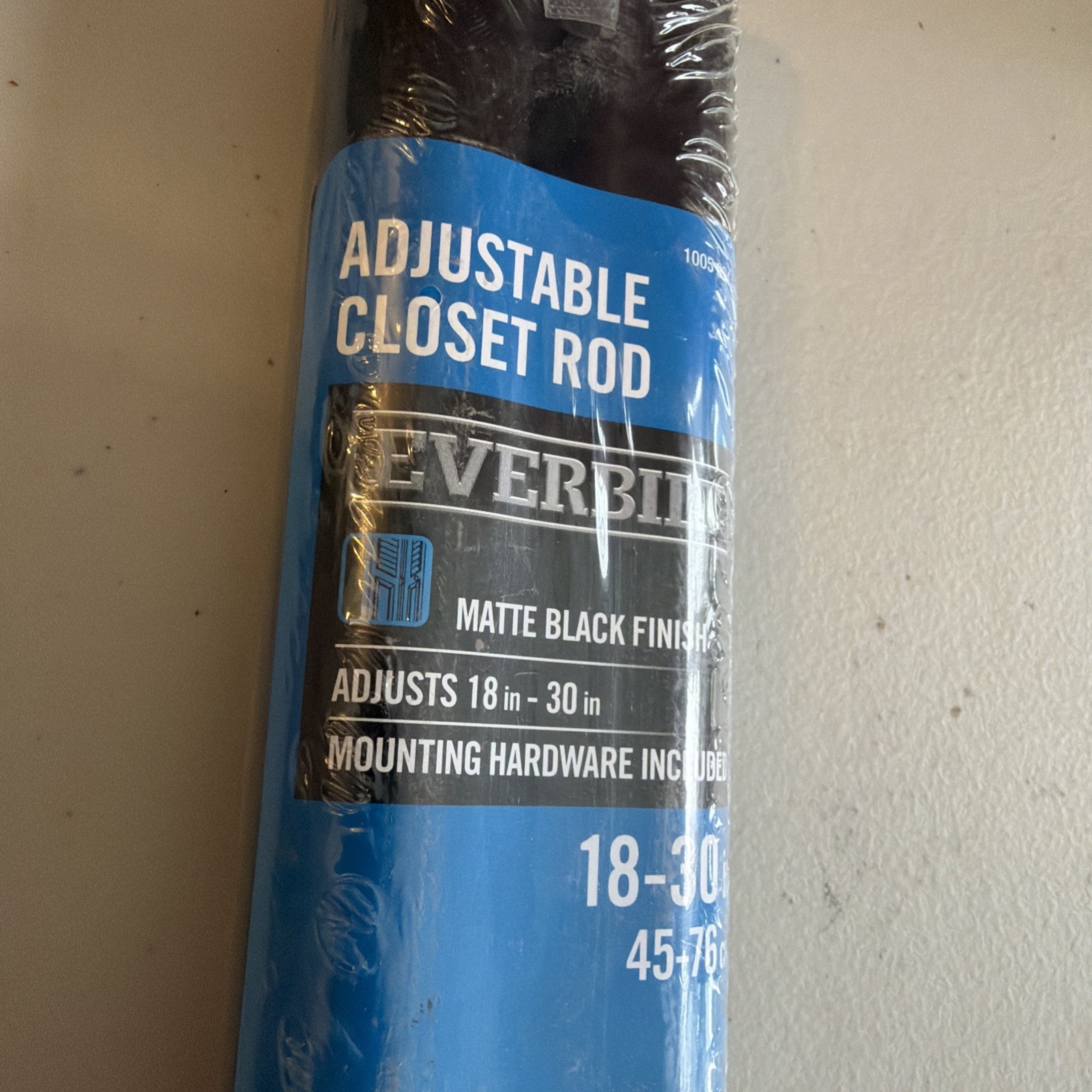 Everbilt Adjustable Closet Rod Matte Black 18"-30" Mounting Hardware Included
