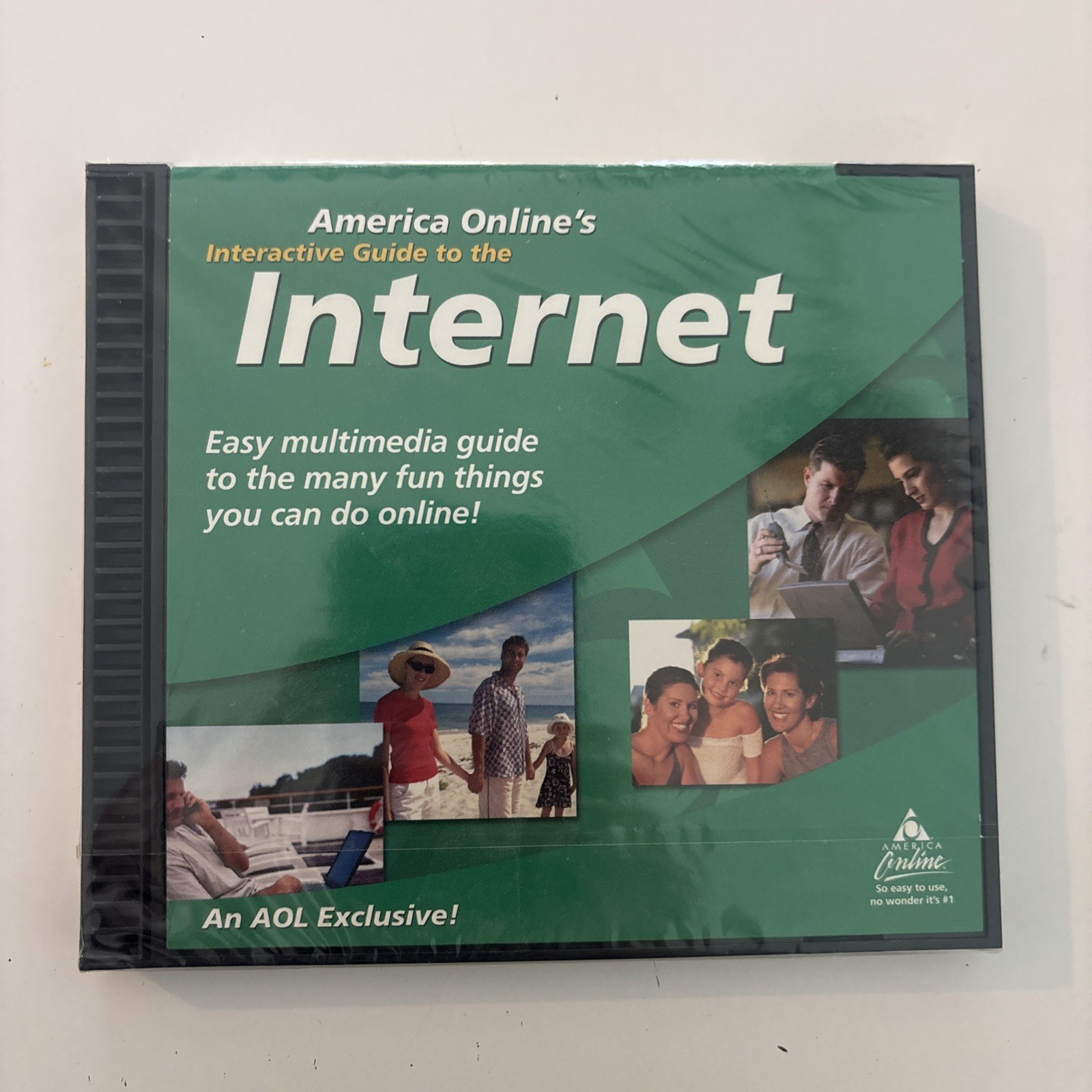 Vintage 90s AOL Interactive Guide To The Internet cd-rom Sealed!