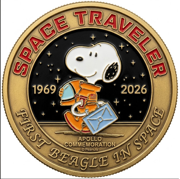 Snoopy Space Traveler Apollo Mission  Commemorative Coin P223