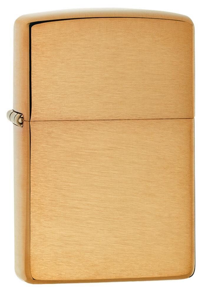 Zippo 204B, Classic Brushed Brass Finish Lighter, Full Size