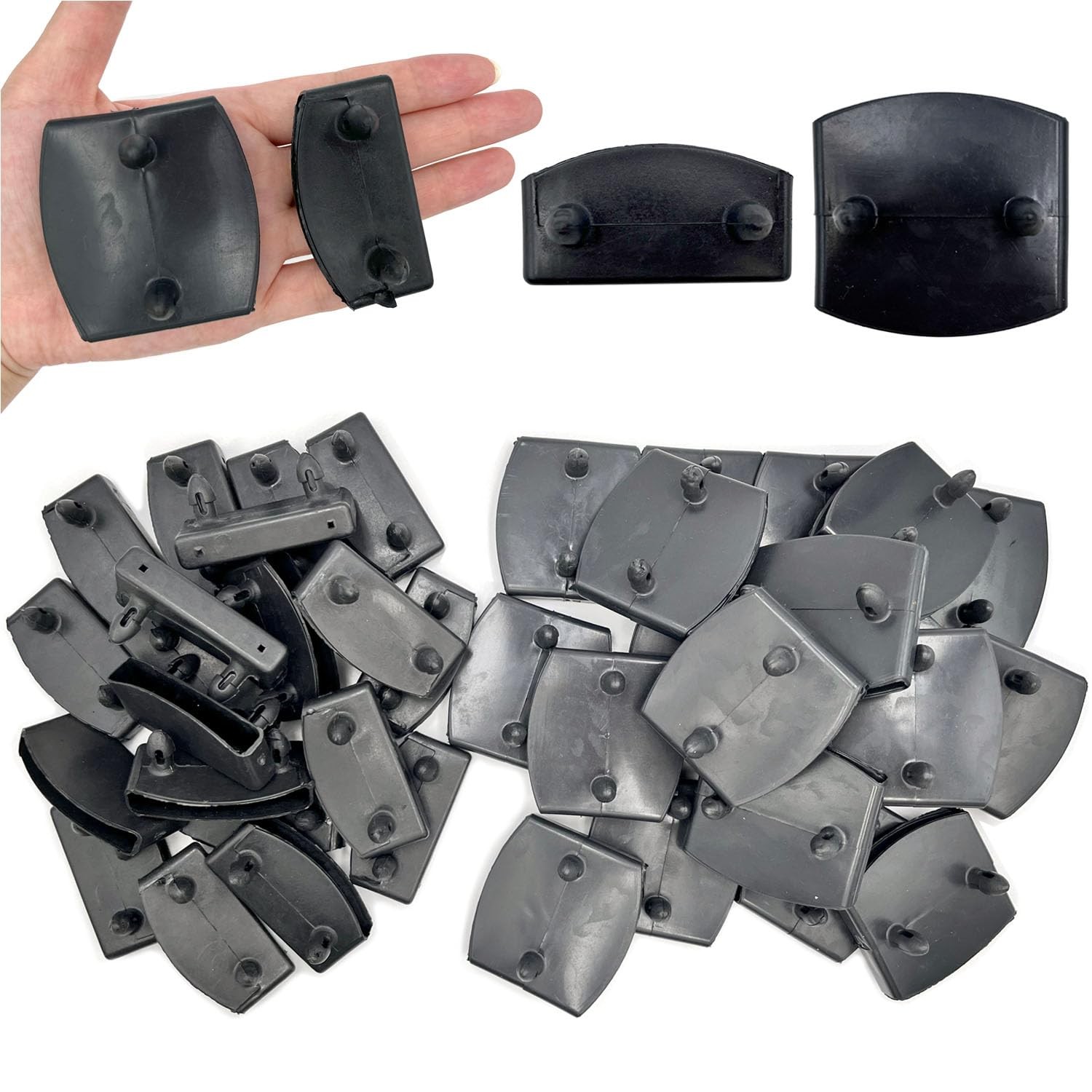 40pcs 54x9mm Black Bed Slat Plastic Centre Caps or End Caps Holders for Holdi...