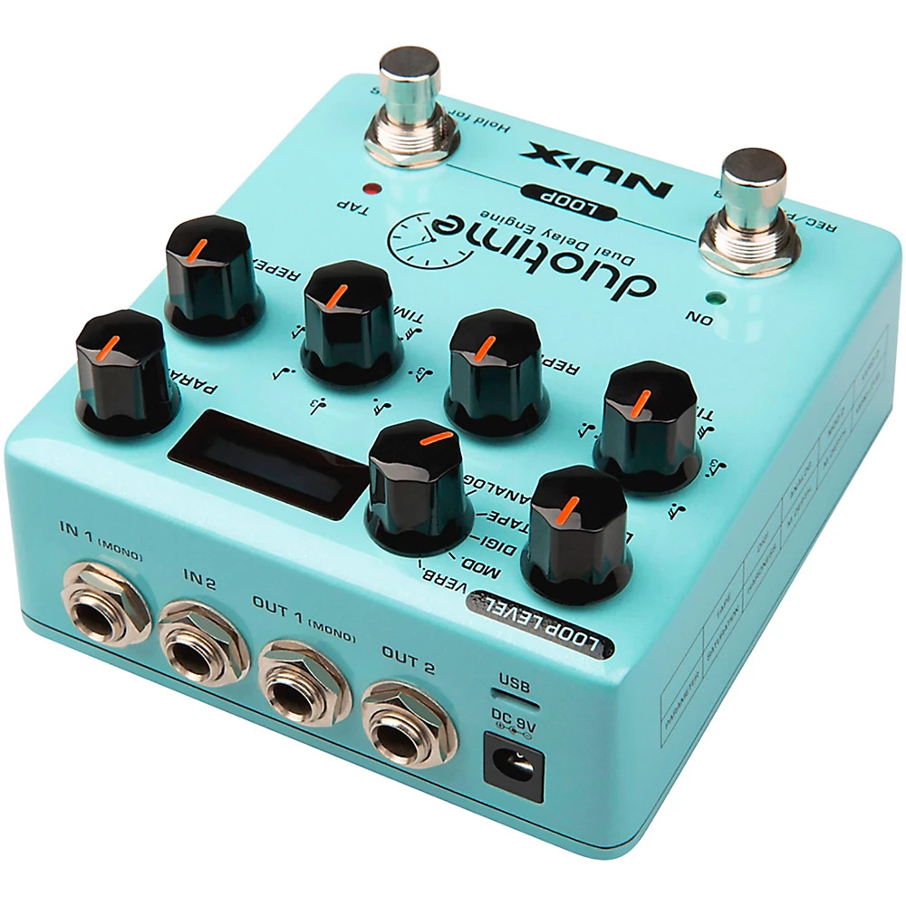 NUX Duotime Dual Delay Engine Effects Pedal Blue