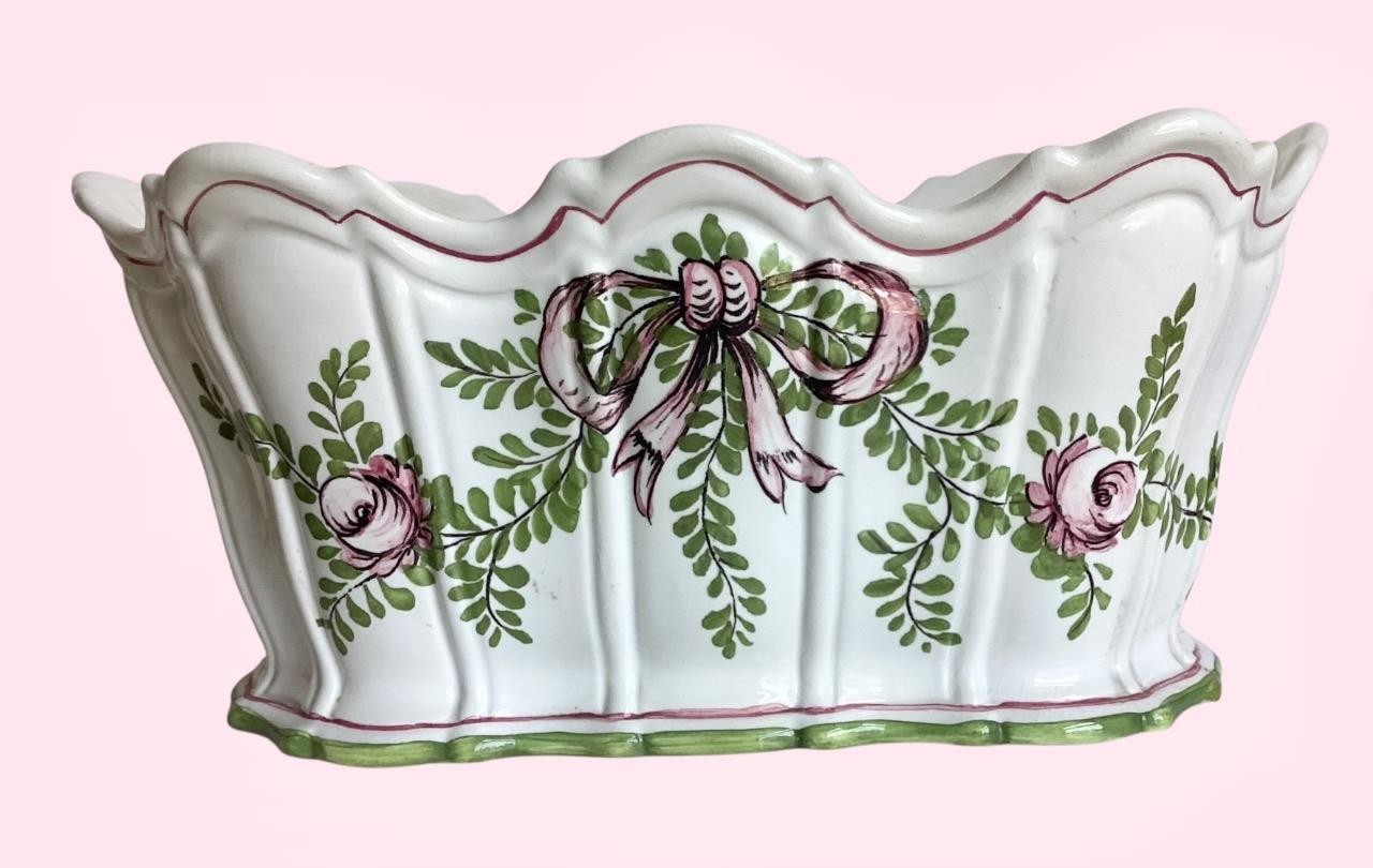 MADE IN ITALY FOR JACOB MAARSE PASADENA PINK BOW PLANTER