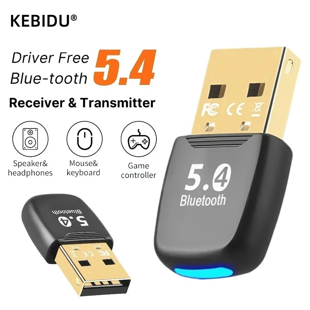Bluetooth Adapter USB Bluetooth 5.4 for PC Dongle Adapter