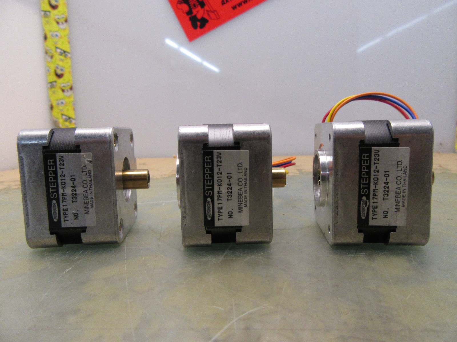 Lot of 3 Astrosyn 17pm-k012-t23v No. T3224-01 Stepper Motors [2*S-9.5]