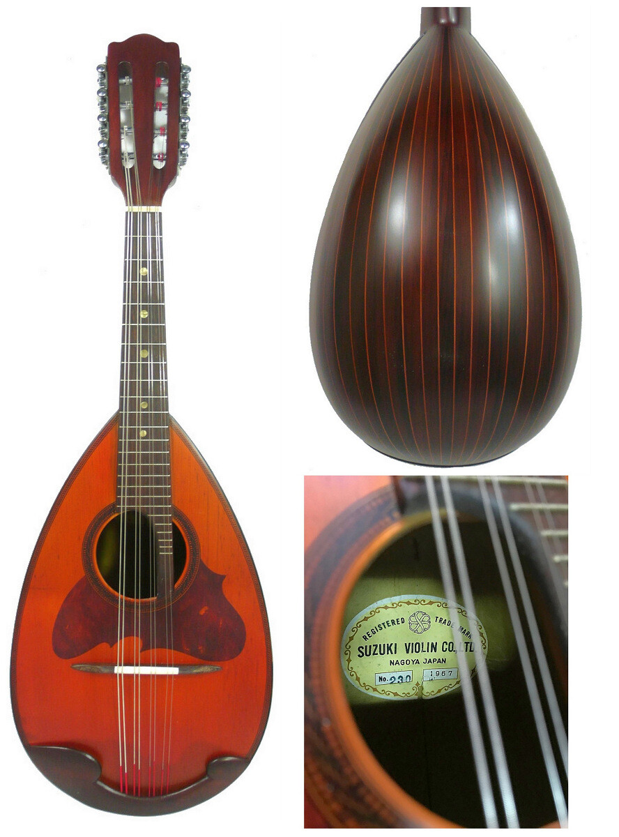 1967 Japan Suzuki NO.230 bowlback solid Spruce top Rosewood Mandolin, OJMN33