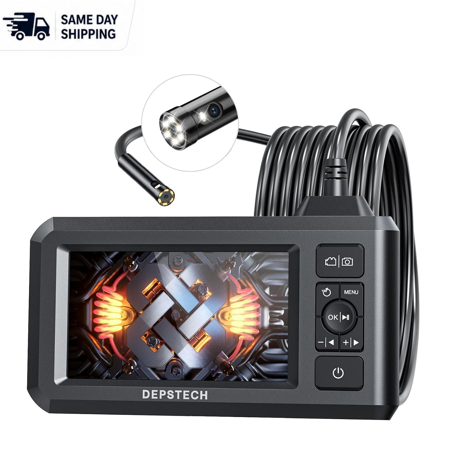 HD Inspection Camera with 16.5FT Snake Cable - Perfect for HVAC and Plumbing