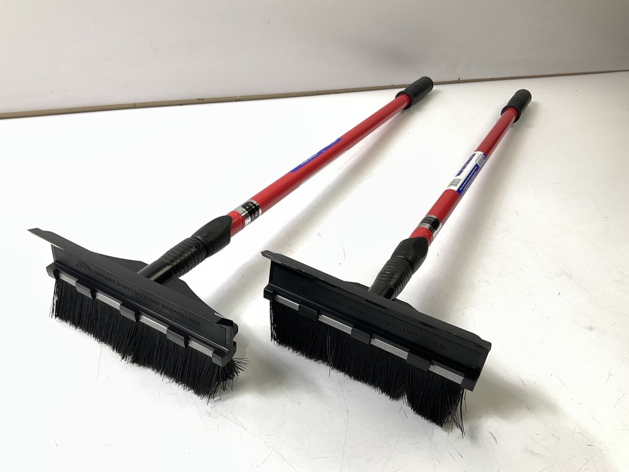 (2) Hopkins 2610XB SubZero 48" Red Extendable Snow Brush Broom + Squeegee