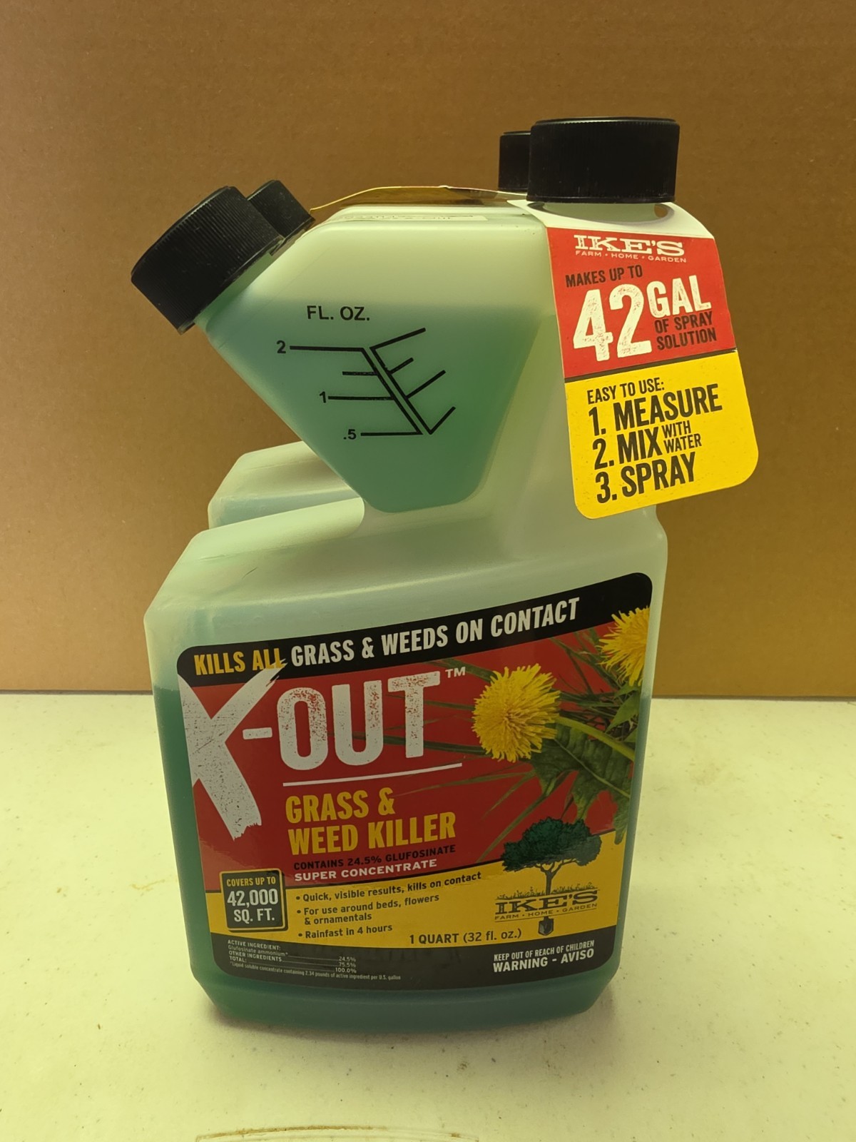 Ike's X-Out Grass & Weed Killer, Super Concentrate, 1 Quart, Makes 42 Gallons