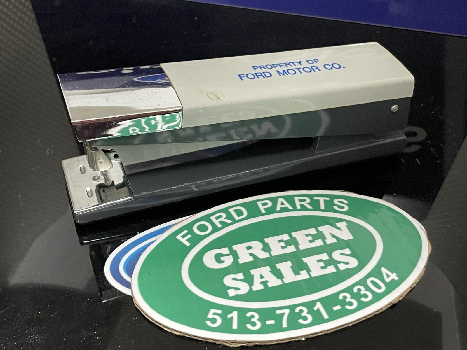 ACCO 20 Vintage Ford Motor Company Gray Metal Stapler USA with Staples VERY RARE