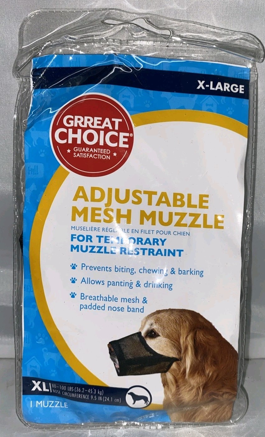 Great Choice Adjustable SIZE EXTRA LARGE MESH Dog MUZZLE Prevents Biting Chewing