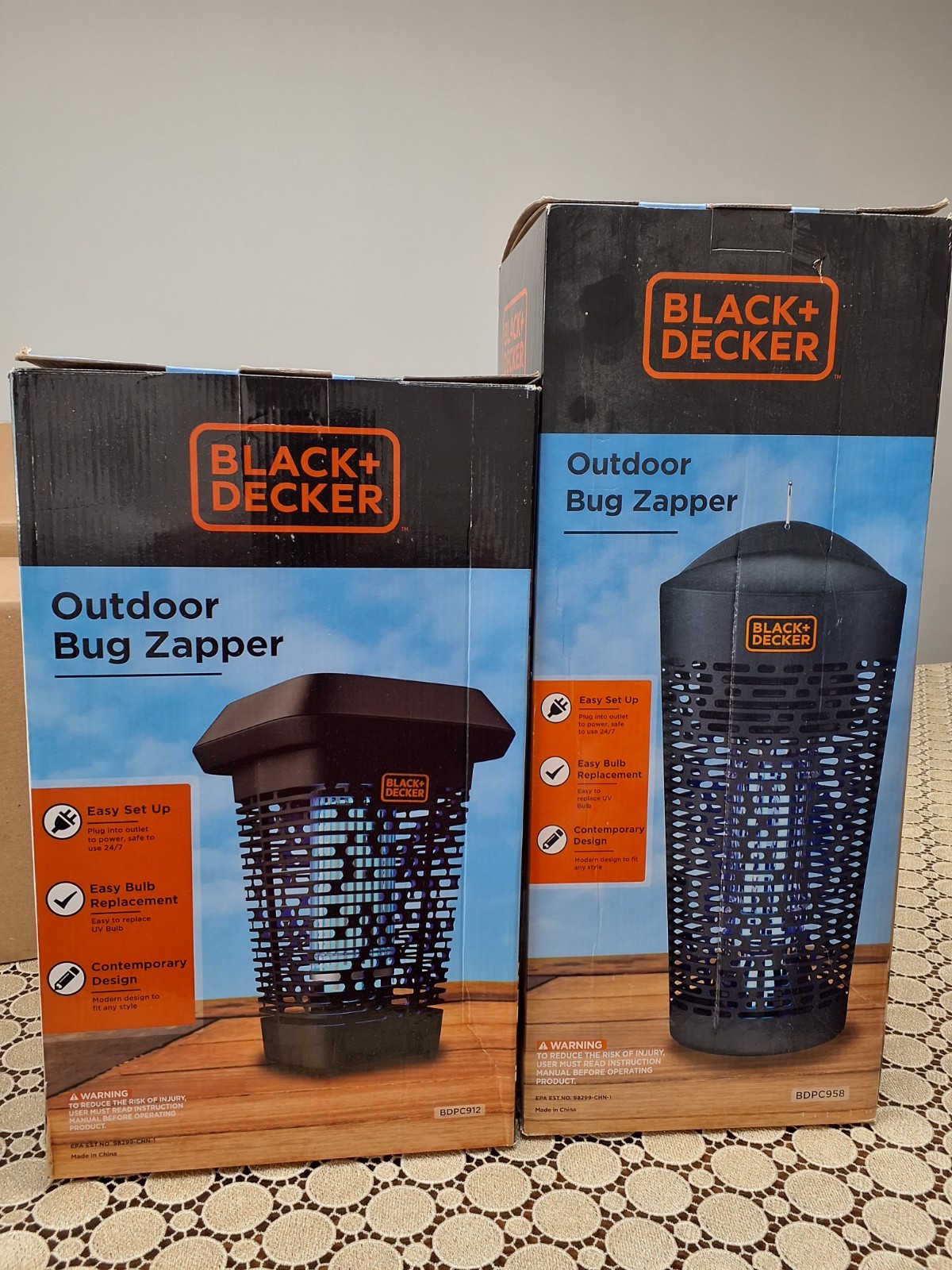 LOT OF 2 - BLACK+DECKER Bug Zapper & Fly Trap-Mosquito Repellent- Gnat Killer