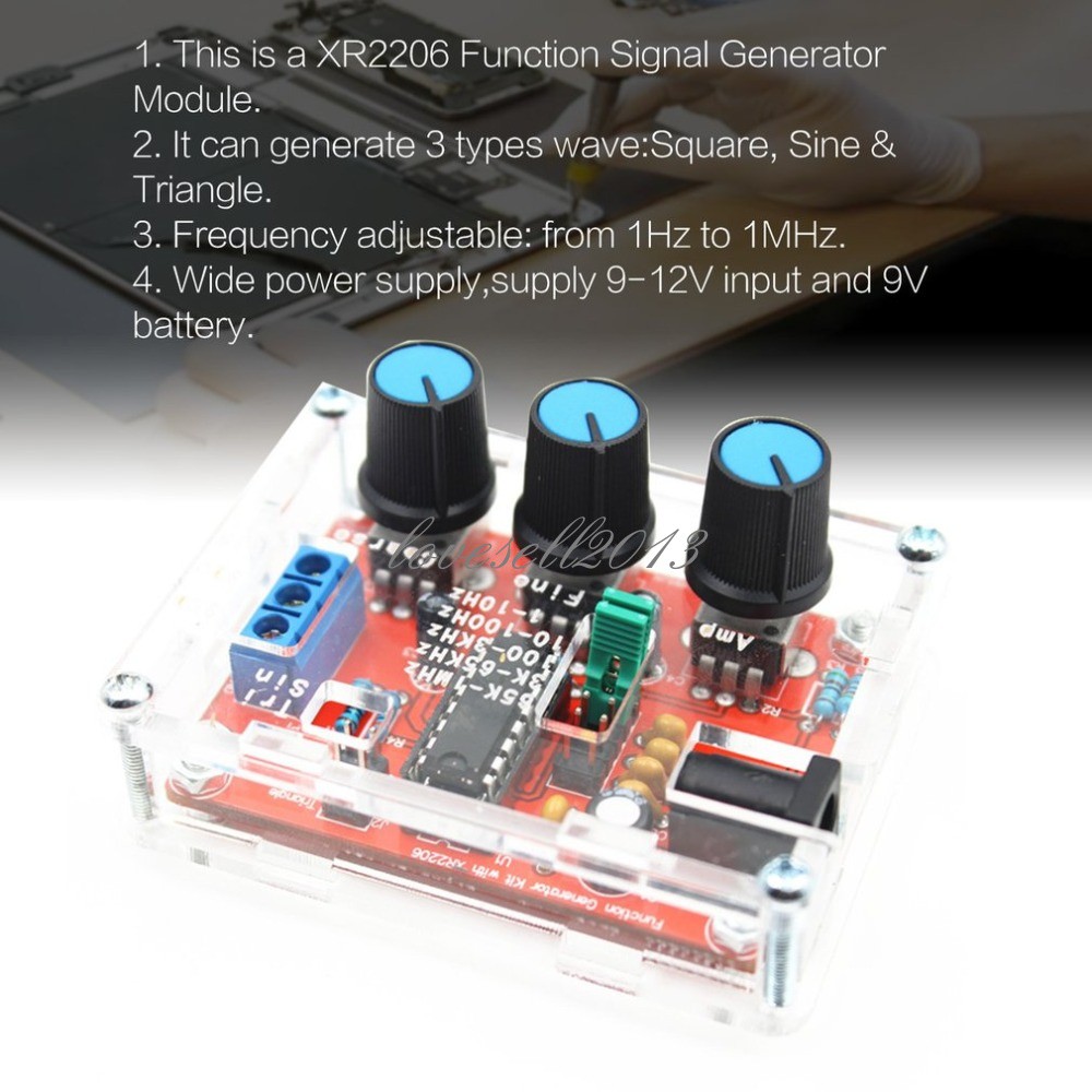 XR2206 Output 1HZ-1MHZ Function Signal Generator DIY Kits Sine Triangle Square