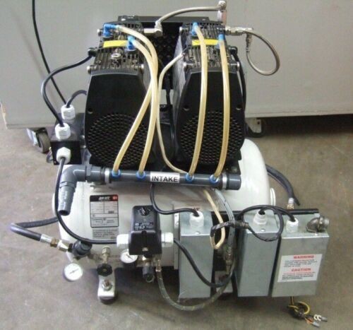 JUN-AIR CustomAir Model CA-823-D Dental Air Compressor Dual Head OF302 Oil Free