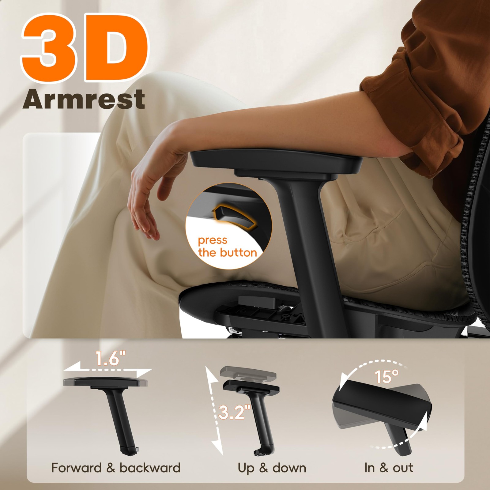 GABRYLLY Ergonomic Office Chair with Footrest, 135° Reclining Desk Chair with...