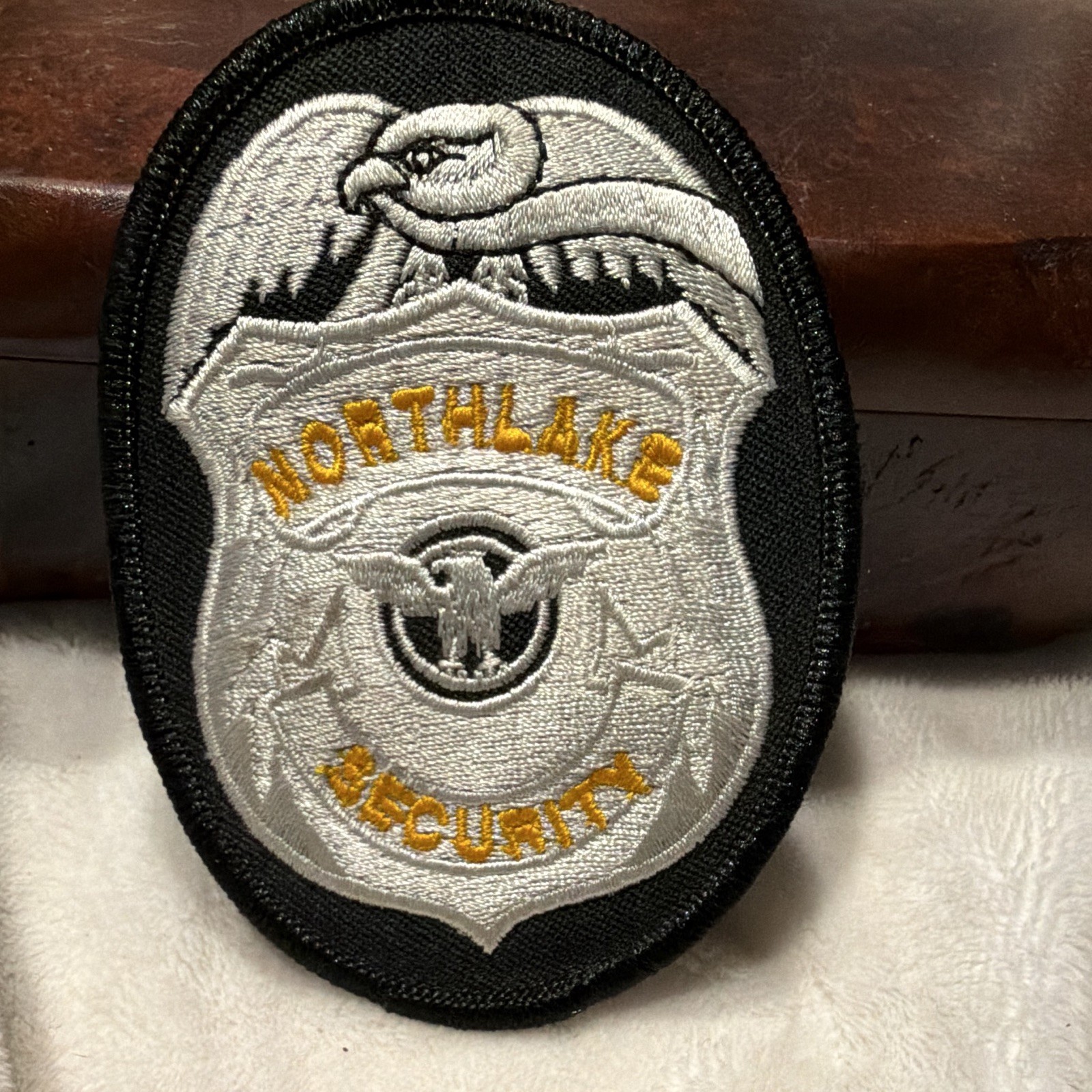Northlake Security Embroidered Patch Silver Black Gold Illinois