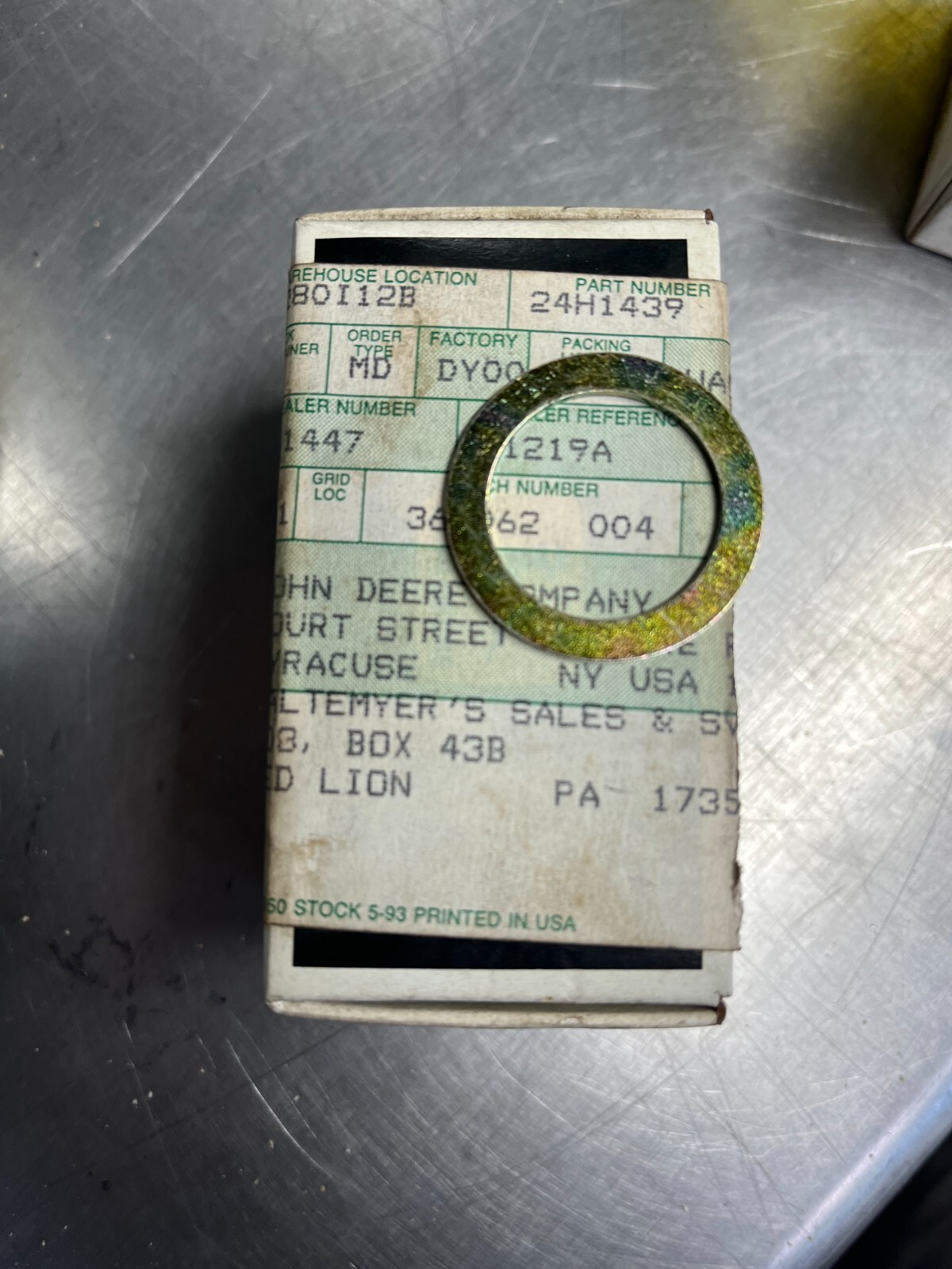 24H1439 OEM John Deere Washer