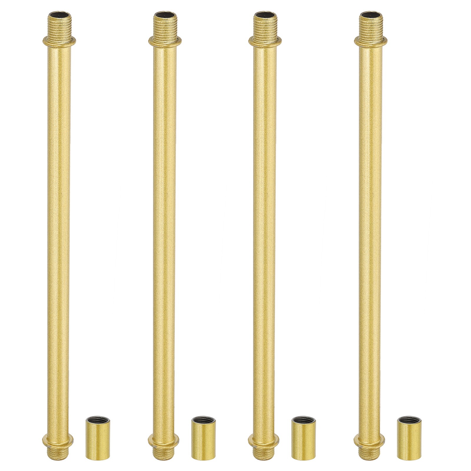 Straight Pipe Lamp Stems Rod Kit M10 200mm l Rod with Nut Gold Tone 4 Set
