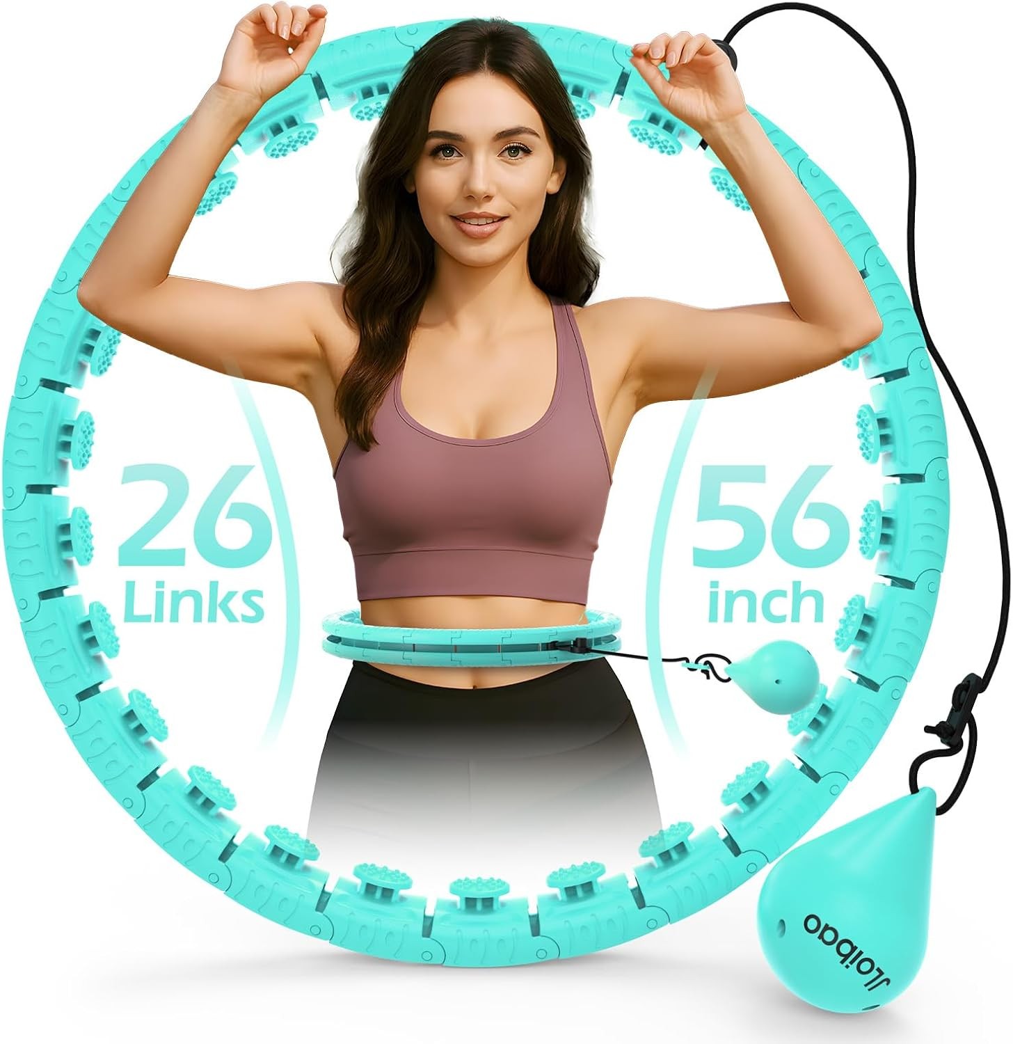 Weighted Hula Hoop 26 Links 56 Inch | Infinity Fitness Hoop for Adults Weight