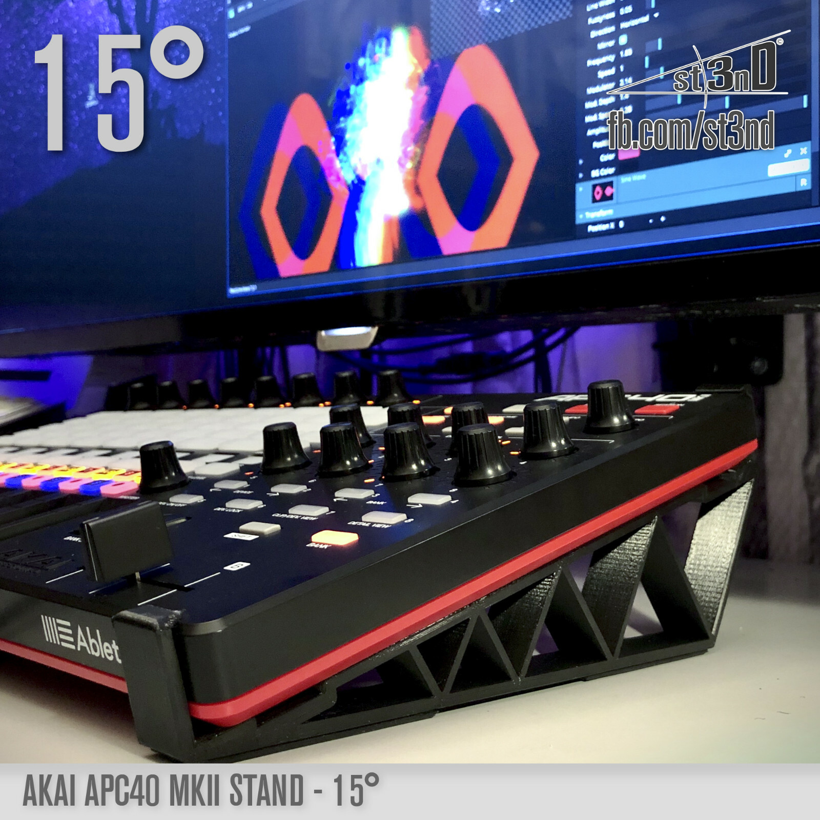 AKAI APC40 MK2 (MKII) Stand - 15 degree - 3D printed
