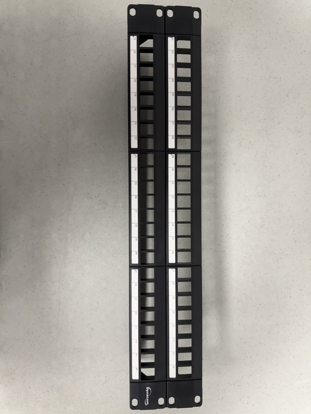 Dynacom 48-Port Keystone Patch Panel 2U Rack Mount Network Panel