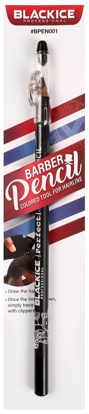Black Ice Barber Pencil for Beard, Mustache, Eyebrow - Natural Hairline Tool