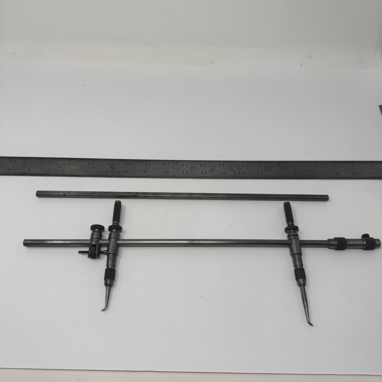 Brown & Sharpe No. 845 Trammel Set 38" Beam Woodworking Machinist Tool