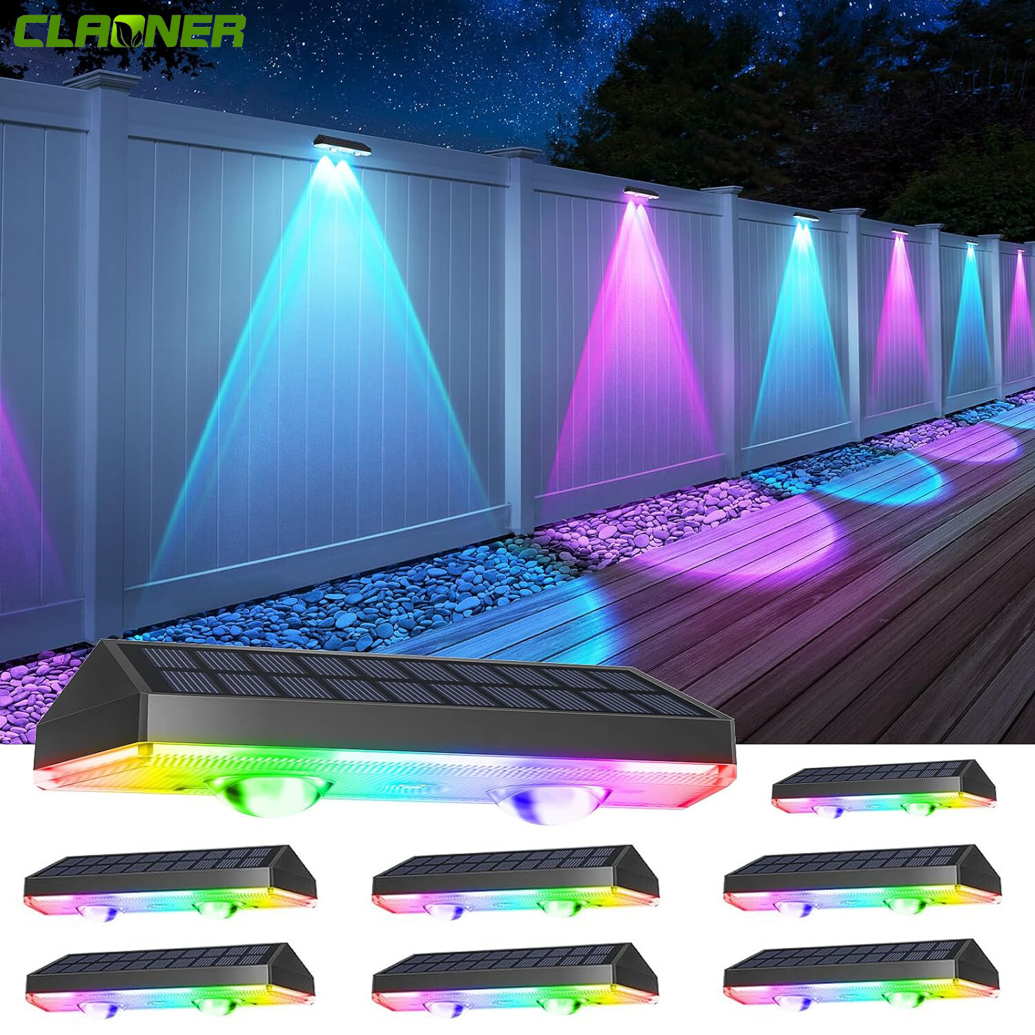 LED Solar Power Fence Lights Deck Door Wall Stair Step Outdoor Garden Decor Lamp