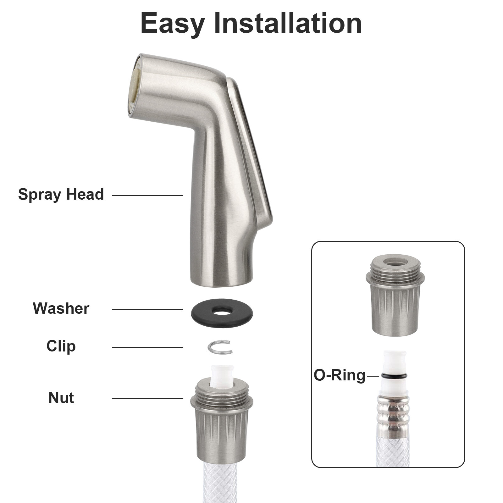 Kitchen Sink Side Sprayer Head Replacement Universal Attachment Pull Out Faucet