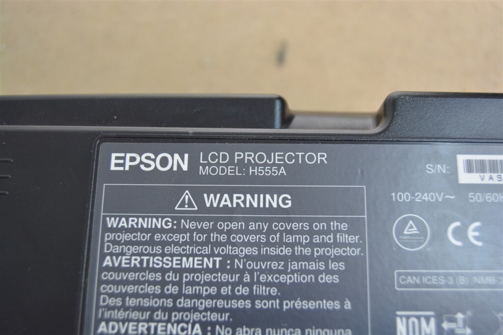 Epson VS330 H555A LCD Projector 4K Lamp Hours SEE NOTES