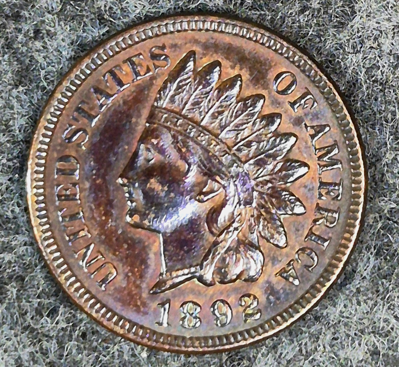 1892 Indian Head Cent Choice Crisp MS Features High Grade Toned See Video