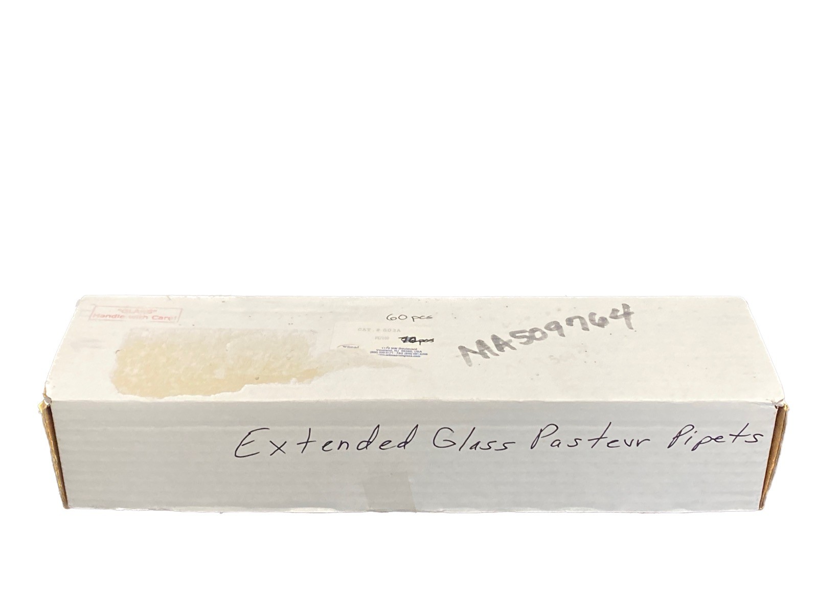 (60) WILMAD 13-1/4” Disposable Glass Pasteur Pipettes w/ Extended Tip 803A
