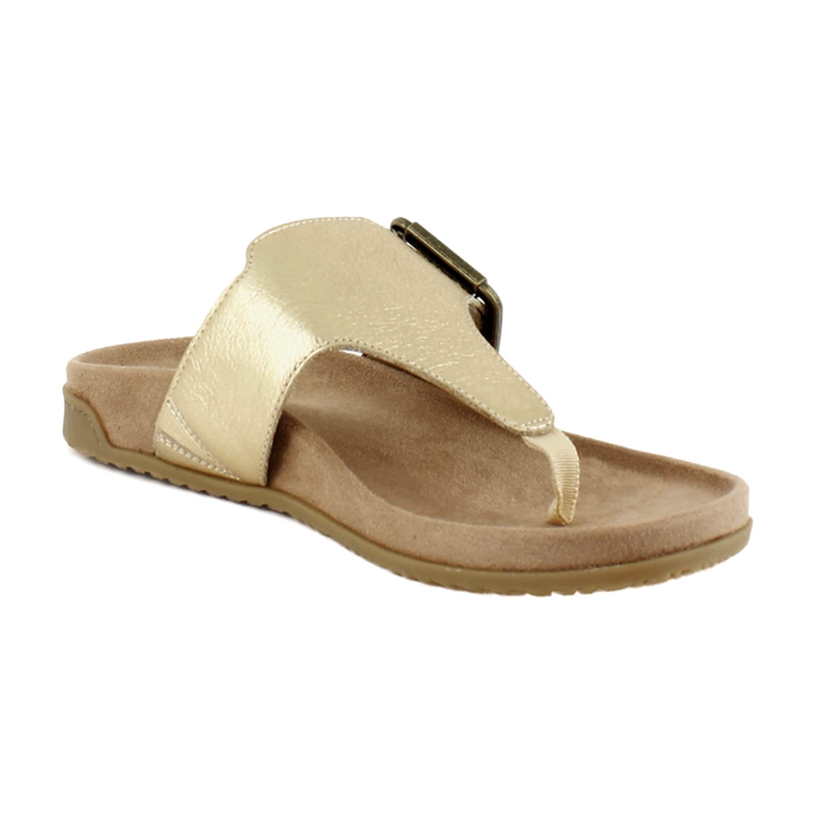 Vionic Emma Womens Sandals Gold Leather