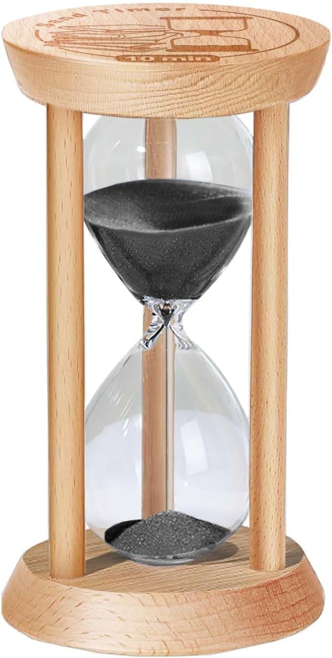 10 Minute Hourglass, 10 Min Wooden Sand Timer, Wood Sand Watch, Ten Minute Mini