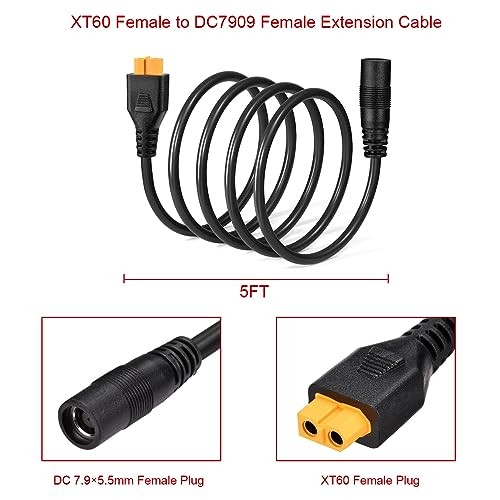 XT60 to DC 8mm Adapter Cable 14AWG 5ft