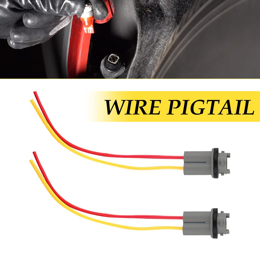 Universal Pigtail Wire Female Socket T10 194 PGS Front Side Light Marker Plug EO
