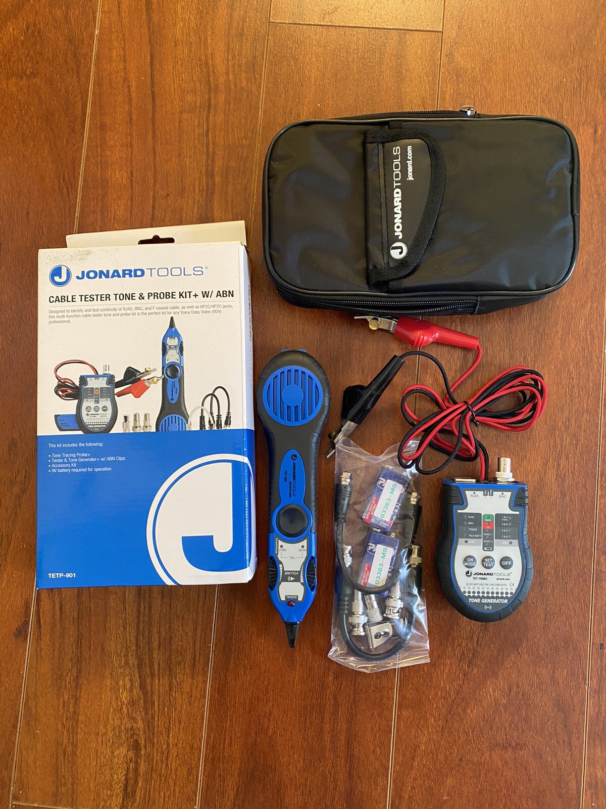 Jonard Tools TETP-901 Coax & Network Cable Tester Tone & Probe Kit+ w/ABN Clips