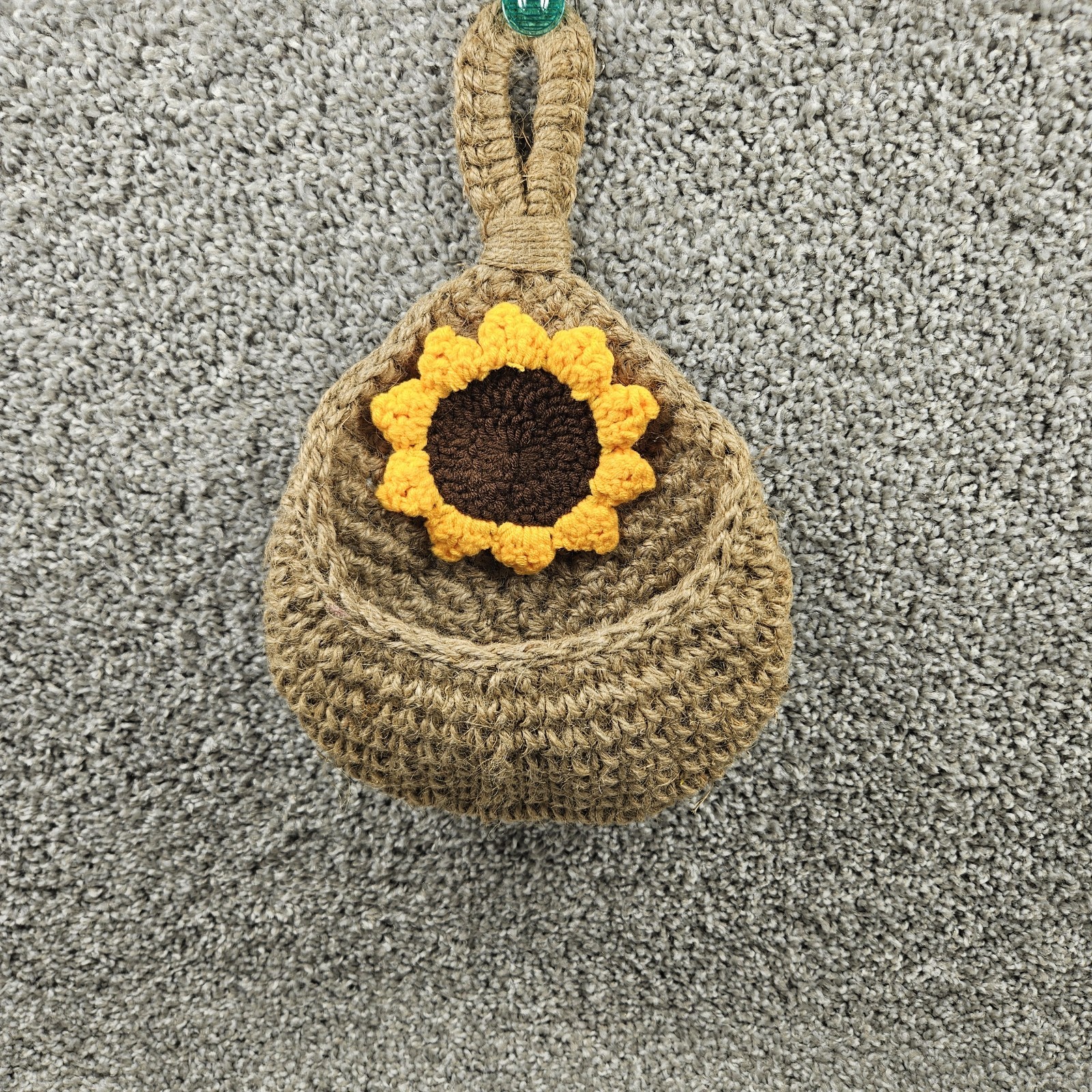 Handwoven Hanging Basket  Organizer Container Decorative Brown 2pc Bin 1795-1346
