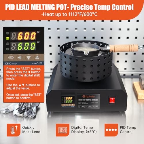 Electric Digital Temp Display Lead Melting Pot,PID Temp Control High Capacity