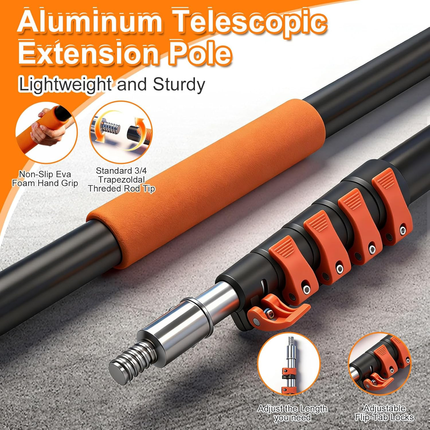 26FT Window Cleaning Kit, 2-In-1 Squeegee with 5-20FT Telescoping Pole & Flip-Lo