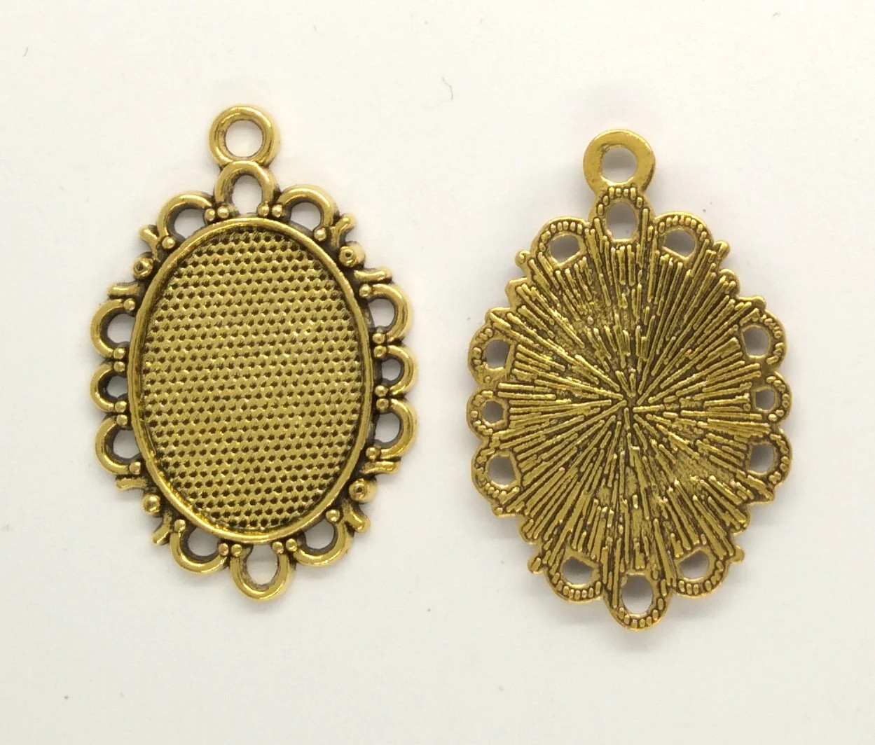 18x13mm Antique Gold Cabochon Cameo Setting with ring S4060