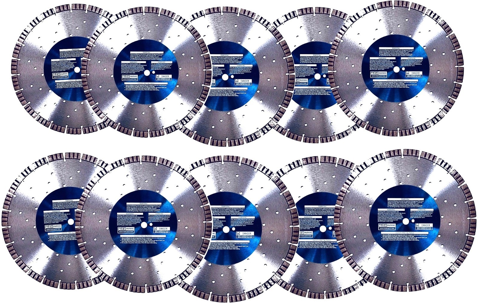 14" Diamond saw blade 15mm Segment 4 Reinforced concrete W/Rebar 10 - Pack
