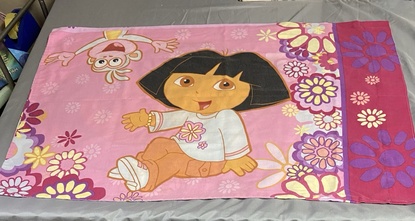 Dora the Explorer Standard Pillowcase 2005 Double Sided Vintage