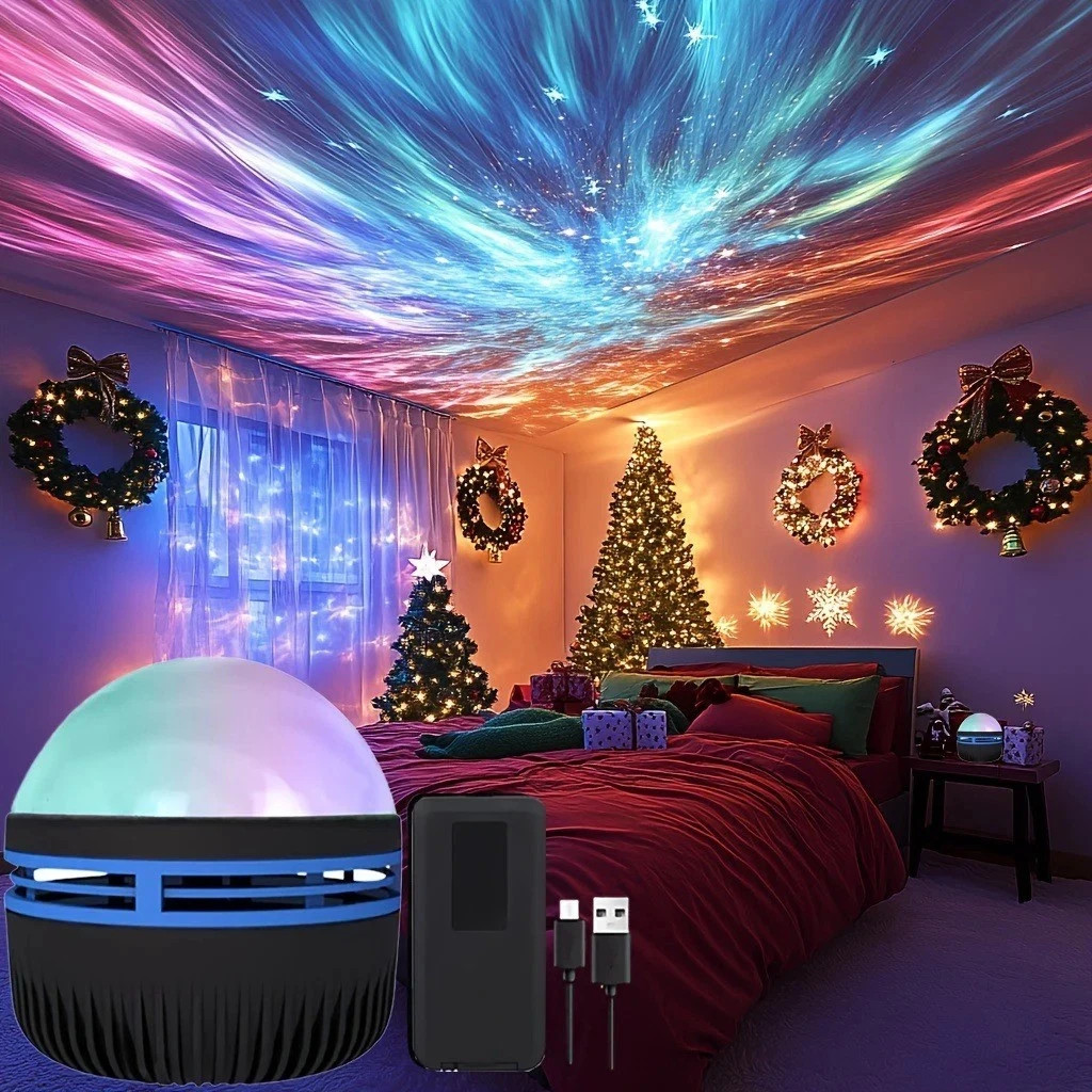 LED Northern Lights Projector Aurora Borealis Lamp USB Remote Bedroom Decor***