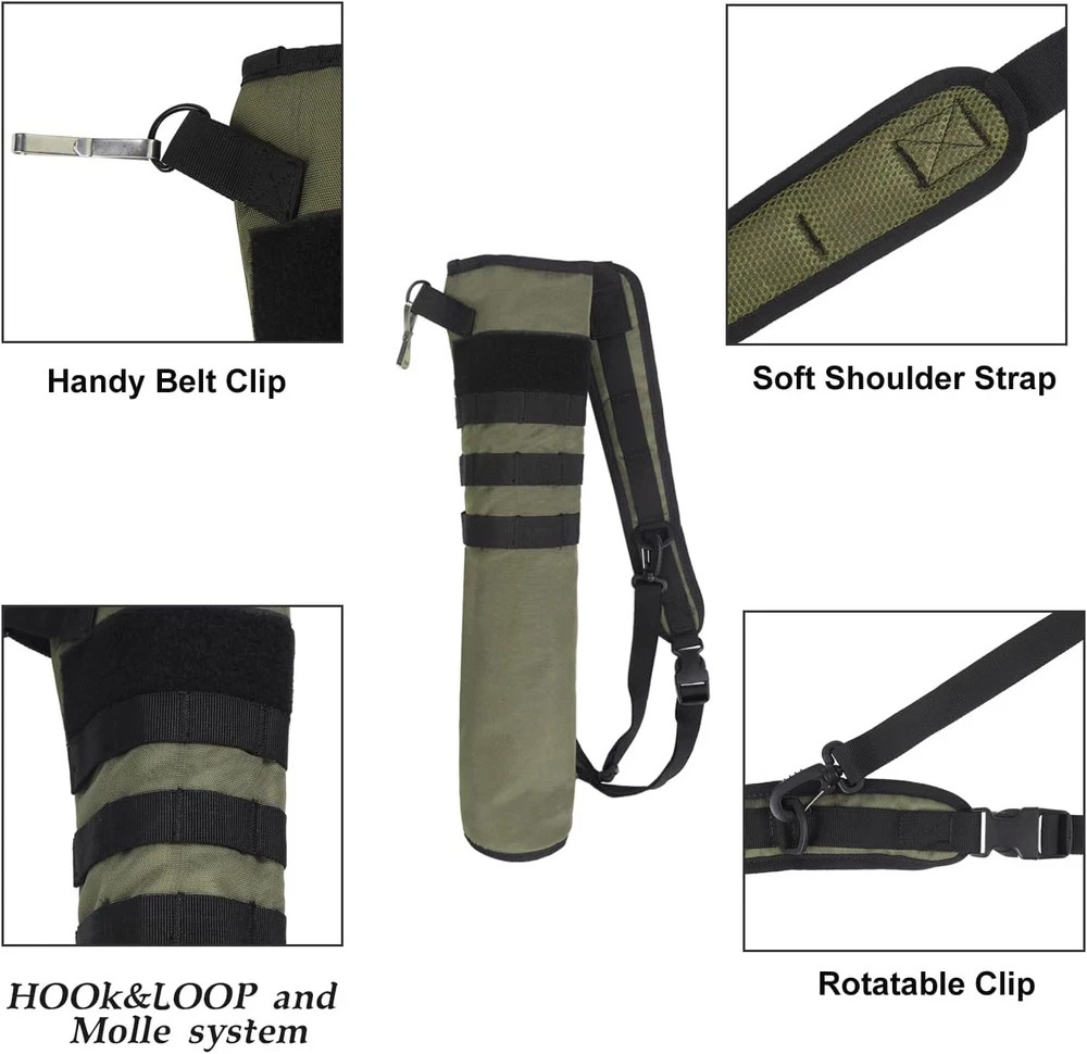 Archery Back Arrow Quiver Lightweight Foldable Hip Bag with Molle System