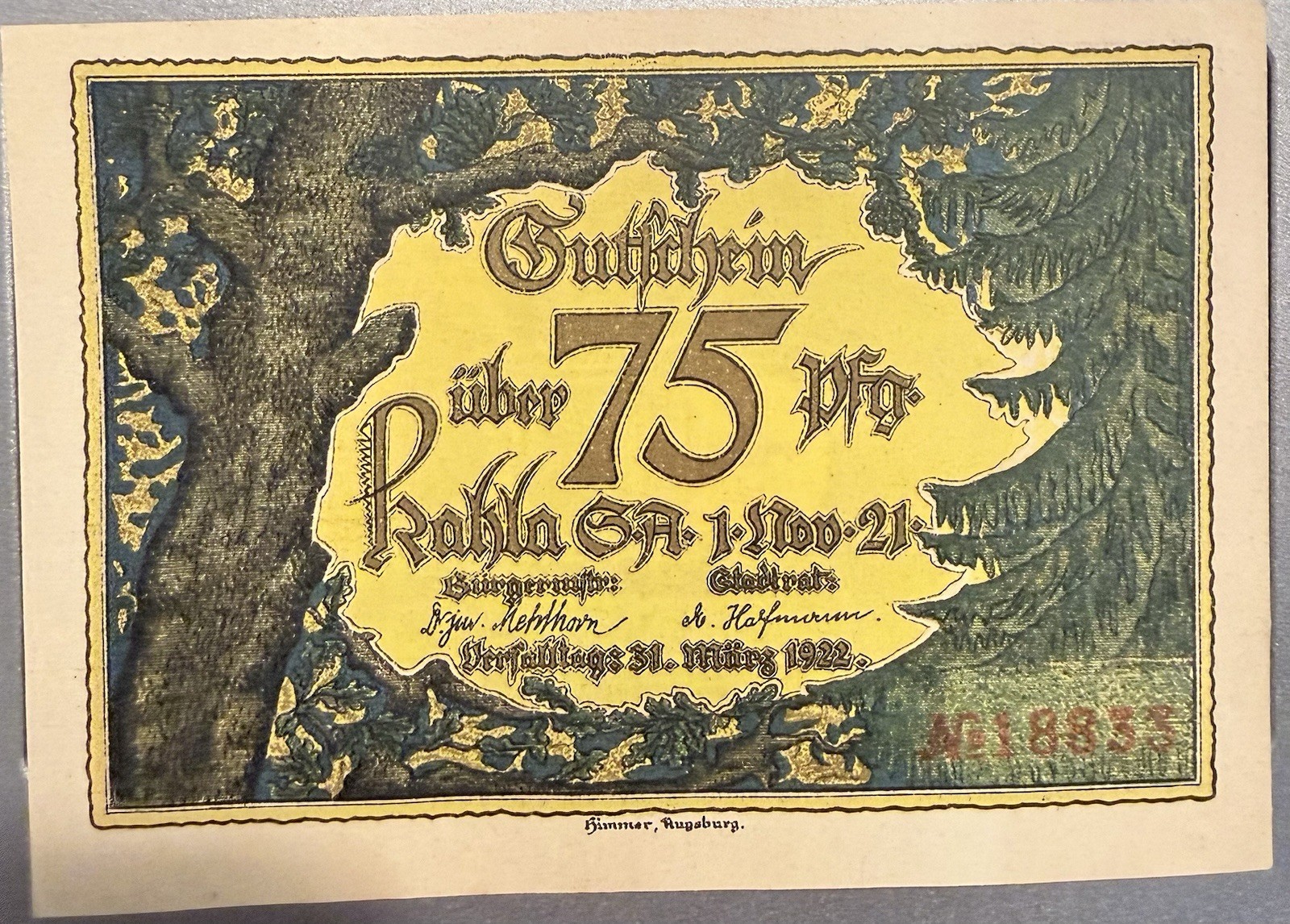 Notgeld Kahla Blick Durch Das Burgtor Der Leuchtenburg