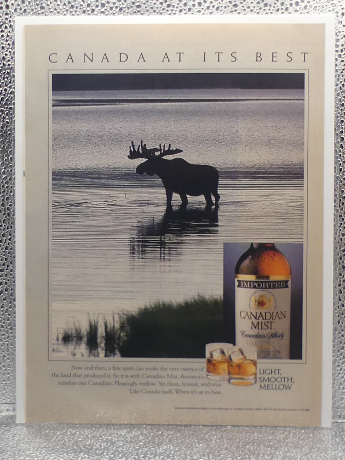Vintage Canadian Mist Whisky Spirit Magazine 1990 Print Advertising Full Page Ad