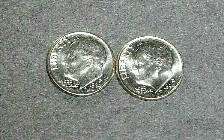 1994-P&D  FRANKLIN D. ROOSEVELT DIME (10c) BU UNCIRCULATED STOCK PHOTO